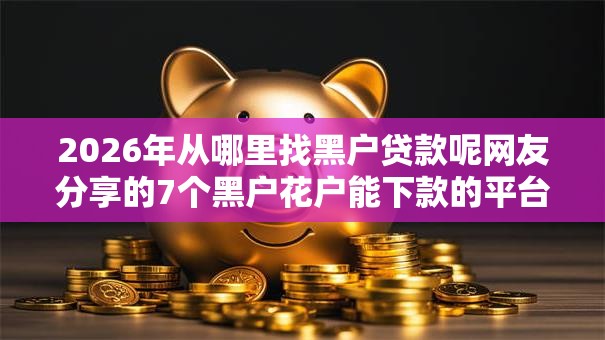 2026年从哪里找黑户贷款呢网友分享的7个黑户花户能下款的平台我觉得不错！
