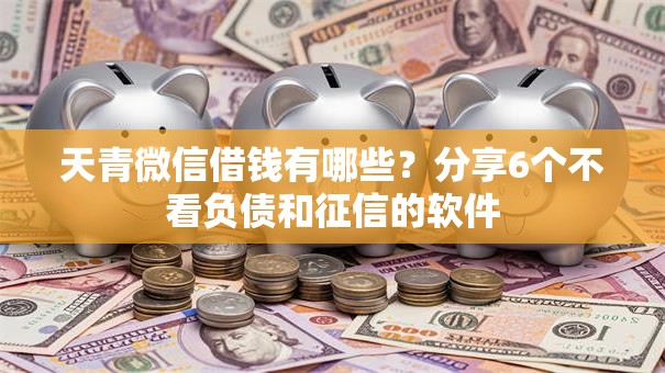 天青微信借钱有哪些？分享6个不看负债和征信的软件