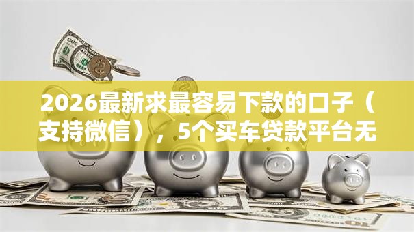 2026最新求最容易下款的口子（支持微信），5个买车贷款平台无私分享