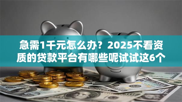 急需1千元怎么办？2025不看资质的贷款平台有哪些呢试试这6个无门槛平台