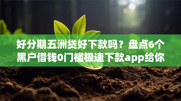 好分期五洲贷好下款吗？盘点6个黑户借钱0门槛极速下款app给你参考