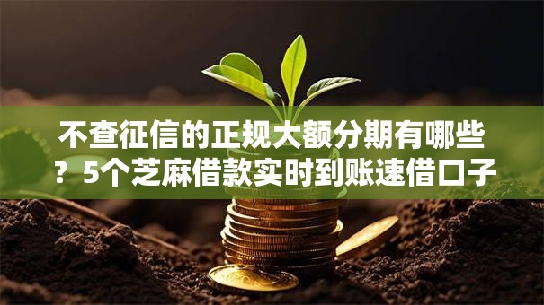 不查征信的正规大额分期有哪些?5个芝麻借款实时到账速借口子推荐给你 不查征信的正规大额分期有哪些?5个芝麻借款实时到账速借口子推荐给你