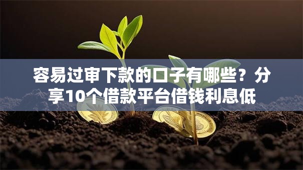 容易过审下款的口子有哪些？分享10个借款平台借钱利息低