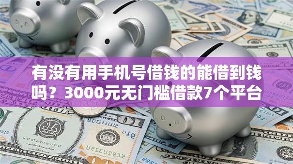 有没有用手机号借钱的能借到钱吗？3000元无门槛借款7个平台推荐