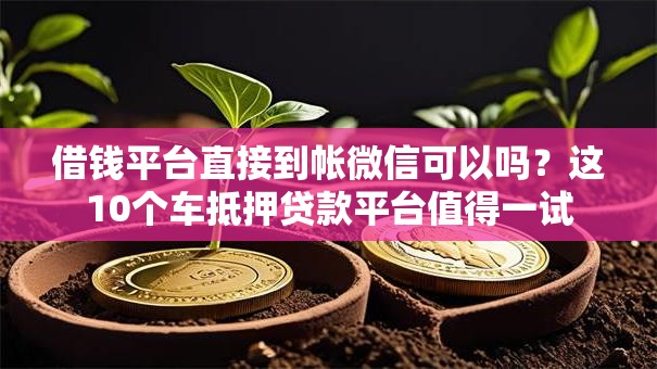 借钱平台直接到帐微信可以吗？这10个车抵押贷款平台值得一试