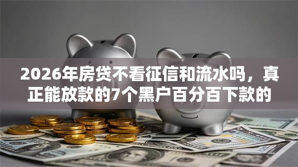 2026年房贷不看征信和流水吗，真正能放款的7个黑户百分百下款的平台推荐