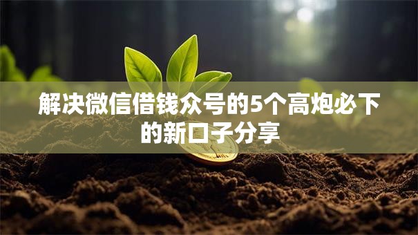 解决微信借钱众号的5个高炮必下的新口子分享