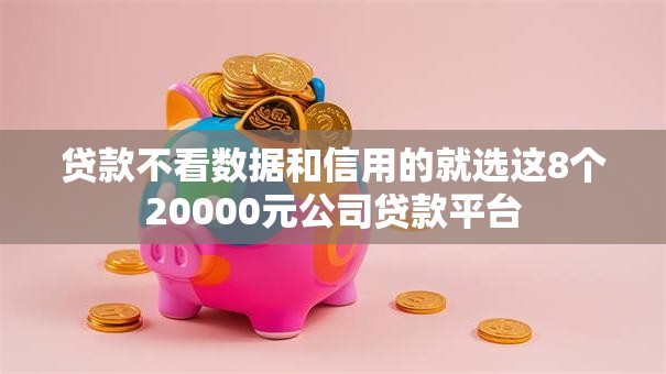贷款不看数据和信用的就选这8个20000元公司贷款平台