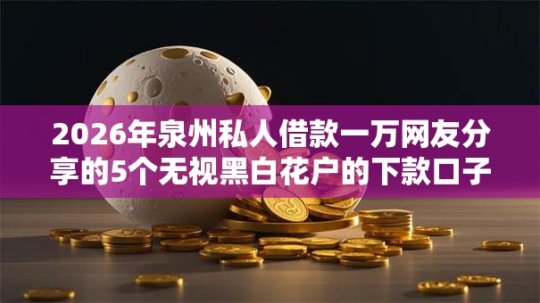 2026年泉州私人借款一万网友分享的5个无视黑白花户的下款口子我觉得不错！