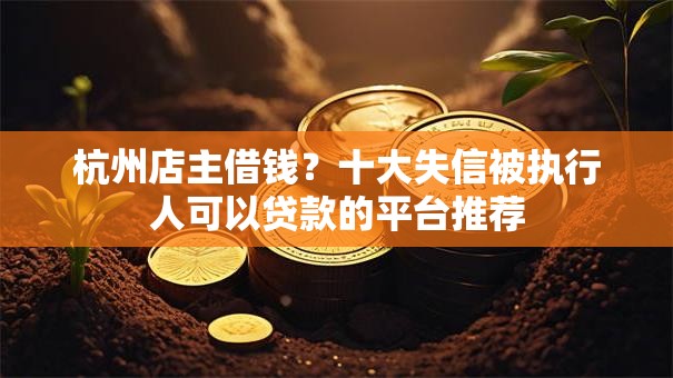 杭州店主借钱？十大失信被执行人可以贷款的平台推荐