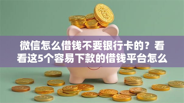 微信怎么借钱不要银行卡的？看看这5个容易下款的借钱平台怎么样
