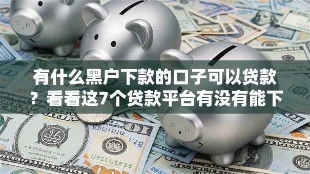 有什么黑户下款的口子可以贷款？看看这7个贷款平台有没有能下款的