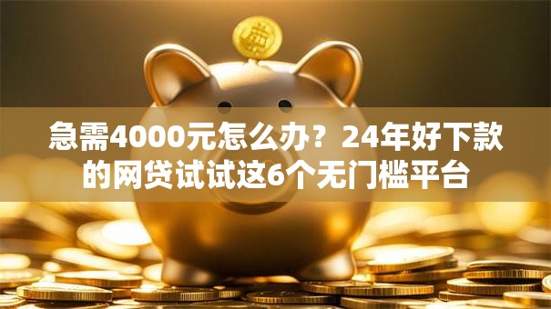 急需4000元怎么办？24年好下款的网贷试试这6个无门槛平台