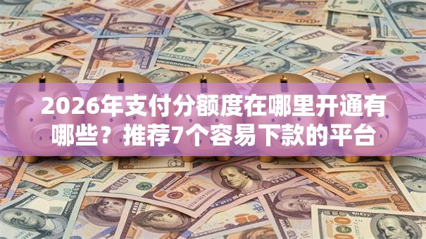 2026年支付分额度在哪里开通有哪些？推荐7个容易下款的平台
