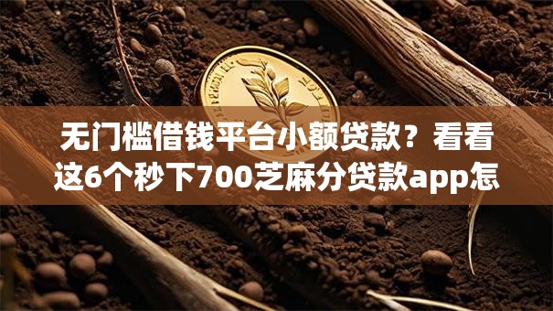 无门槛借钱平台小额贷款？看看这6个秒下700芝麻分贷款app怎么样