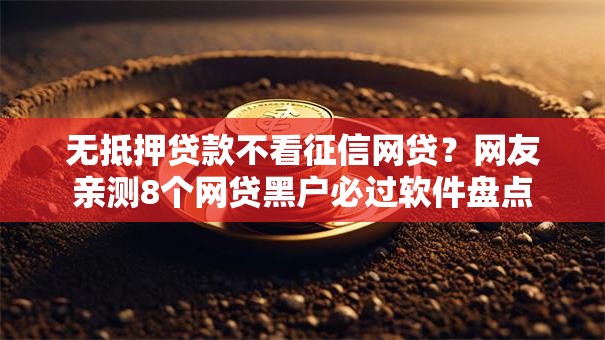 无抵押贷款不看征信网贷？网友亲测8个网贷黑户必过软件盘点