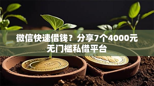 微信快速借钱？分享7个4000元无门槛私借平台