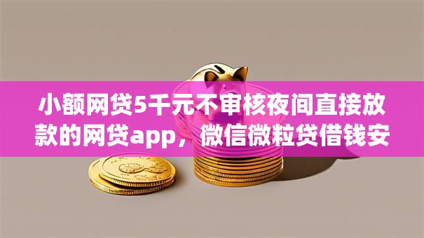 小额网贷5千元不审核夜间直接放款的网贷app，微信微粒贷借钱安全的6个平台介绍