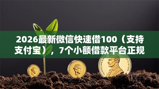 2026最新微信快速借100（支持支付宝），7个小额借款平台正规利息低无私分享