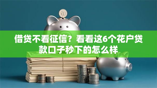 借贷不看征信？看看这6个花户贷款口子秒下的怎么样
