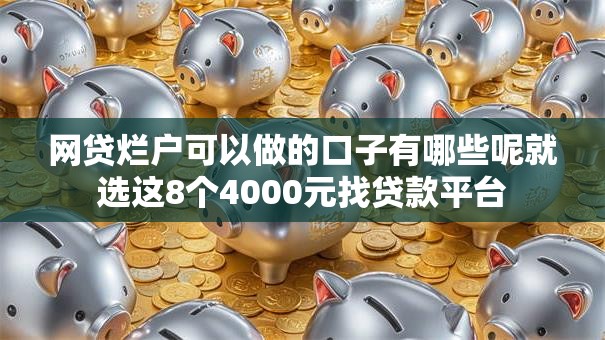 网贷烂户可以做的口子有哪些呢就选这8个4000元找贷款平台