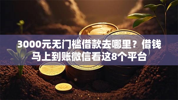 3000元无门槛借款去哪里？借钱马上到账微信看这8个平台