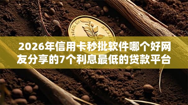 2026年信用卡秒批软件哪个好网友分享的7个利息最低的贷款平台我觉得不错！