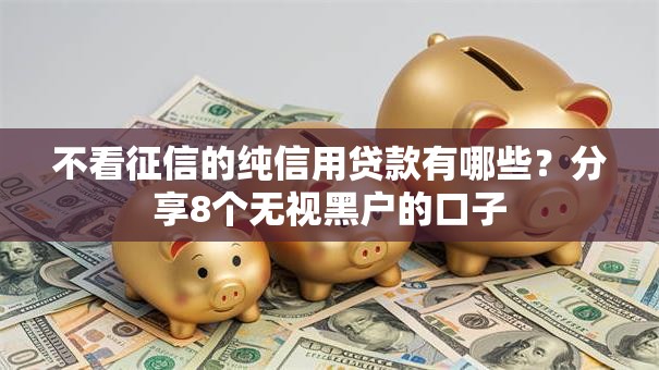 不看征信的纯信用贷款有哪些？分享8个无视黑户的口子