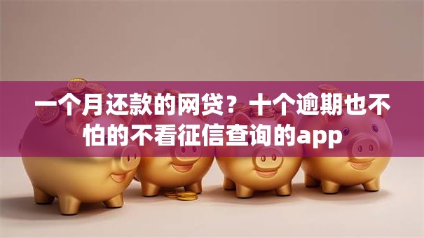 一个月还款的网贷？十个逾期也不怕的不看征信查询的app