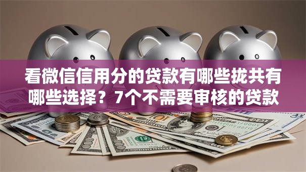 看微信信用分的贷款有哪些拢共有哪些选择？7个不需要审核的贷款平台详解