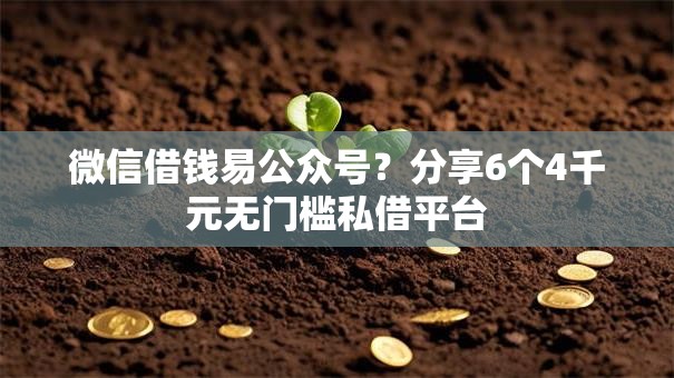 微信借钱易公众号？分享6个4千元无门槛私借平台