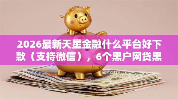 2026最新天星金融什么平台好下款（支持微信），6个黑户网贷黑名单需要2万能借款平台无私分享