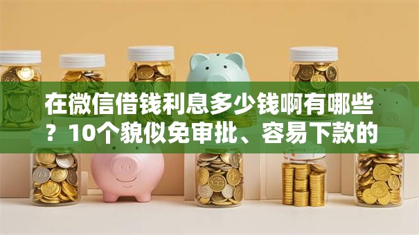 在微信借钱利息多少钱啊有哪些？10个貌似免审批、容易下款的网贷平台合集