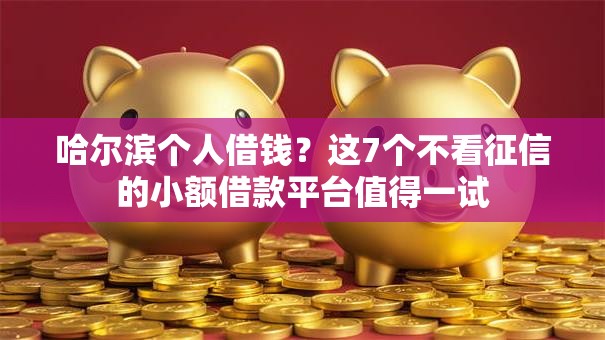 哈尔滨个人借钱？这7个不看征信的小额借款平台值得一试