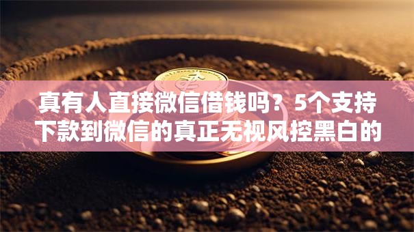 真有人直接微信借钱吗？5个支持下款到微信的真正无视风控黑白的网贷