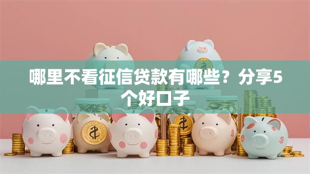 哪里不看征信贷款有哪些？分享5个好口子