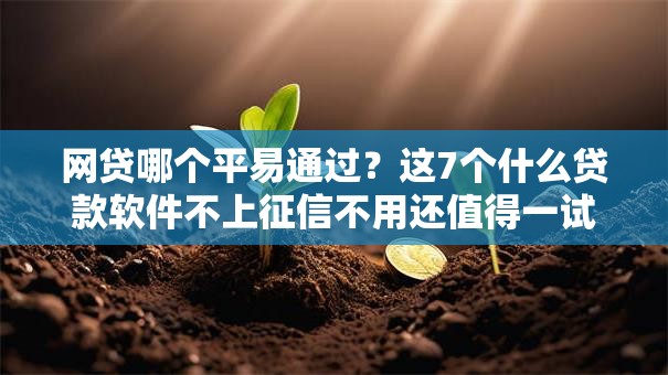网贷哪个平易通过？这7个什么贷款软件不上征信不用还值得一试