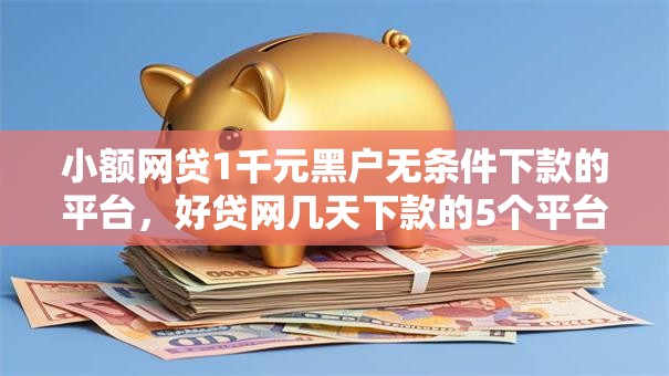 小额网贷1千元黑户无条件下款的平台，好贷网几天下款的5个平台介绍
