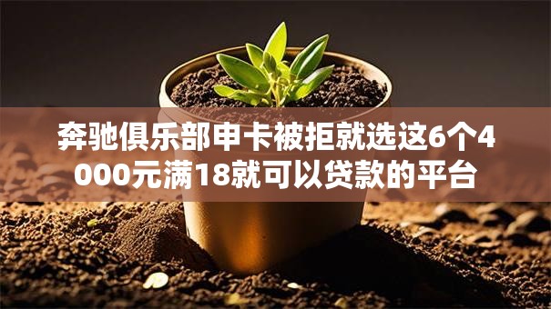 奔驰俱乐部申卡被拒就选这6个4000元满18就可以贷款的平台