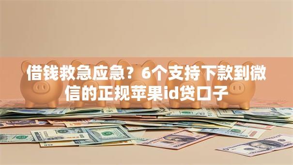 借钱救急应急？6个支持下款到微信的正规苹果id贷口子