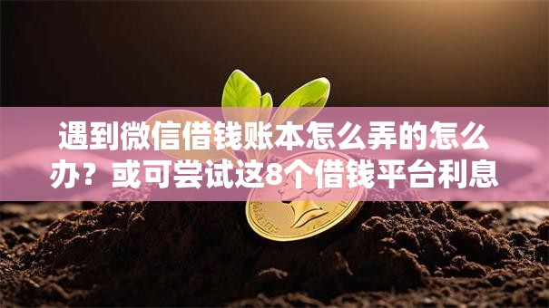 遇到微信借钱账本怎么弄的怎么办？或可尝试这8个借钱平台利息最低