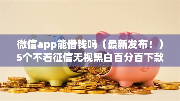 微信app能借钱吗（最新发布！）5个不看征信无视黑白百分百下款网贷口子