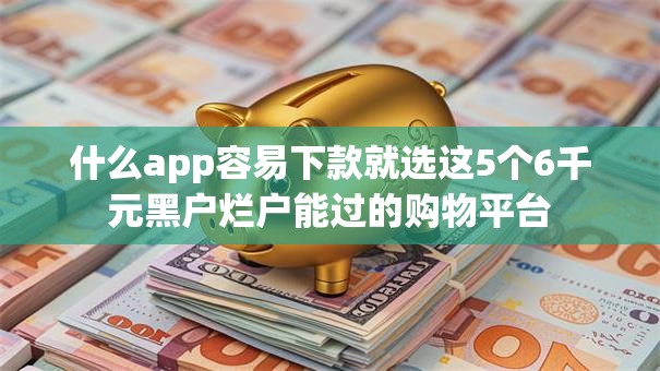 什么app容易下款就选这5个6千元黑户烂户能过的购物平台