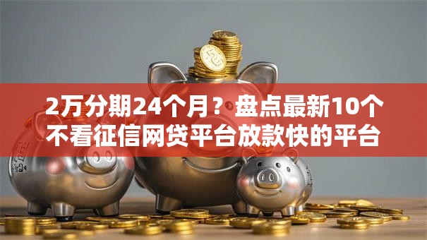 2万分期24个月？盘点最新10个不看征信网贷平台放款快的平台