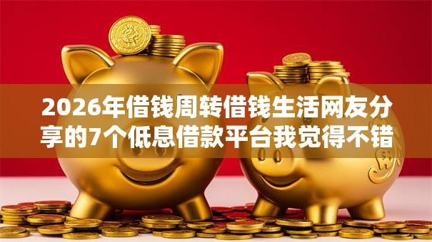 2026年借钱周转借钱生活网友分享的7个低息借款平台我觉得不错！