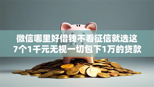 微信哪里好借钱不看征信就选这7个1千元无视一切包下1万的贷款