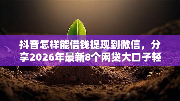 抖音怎样能借钱提现到微信,分享2026年最新8个网贷大口子轻松借软件 抖音怎样能借钱提现到微信,分享2026年最新8个网贷大口子轻松借软件
