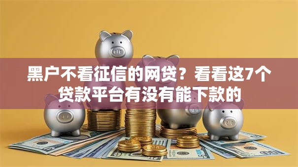黑户不看征信的网贷？看看这7个贷款平台有没有能下款的