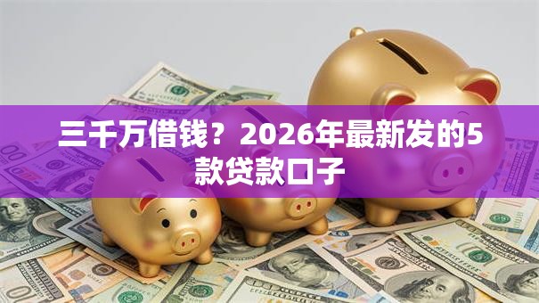 三千万借钱？2026年最新发的5款贷款口子