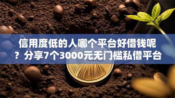 信用度低的人哪个平台好借钱呢？分享7个3000元无门槛私借平台